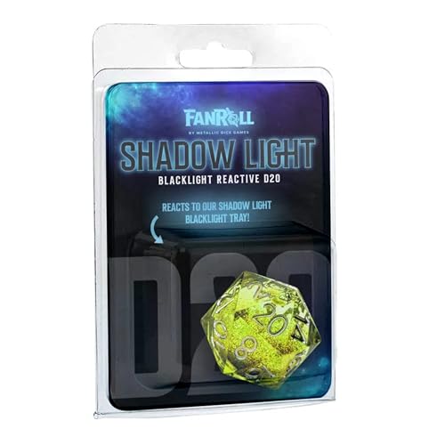FanRoll D20 Elixier mit flüssigem Kern für Schattenlicht, UV-reaktiv, einzeln FanRoll D20 Elixier mit flüssigem Kern für Schattenlicht, UV-reaktiv, einzeln von Metallic Dice Games