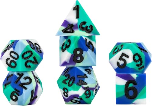 FanRoll 16 mm Pride Sharp Edge Silikon-Gummi-Poly-Würfel-Set: Schwule Männer von Metallic Dice Games