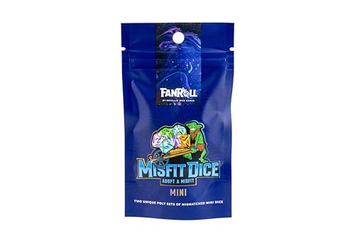FanRoll Mystery Misfit Mini-Polyedrische Würfel (2er Set, 28 Würfel) von Metallic Dice Games