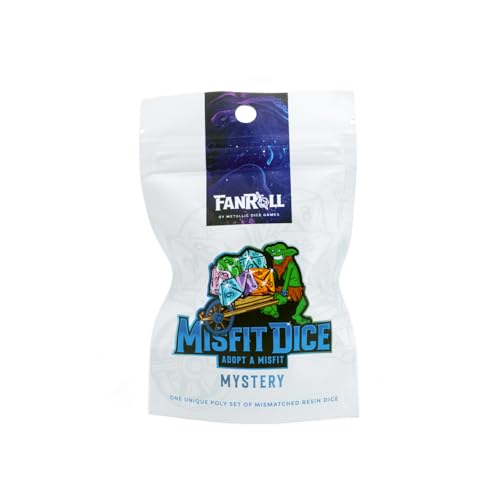 FanRoll Mystery Misfit Resin Polyedrisches Würfel-Set, 7 Würfel (2er Set, 14 Würfel) von Metallic Dice Games