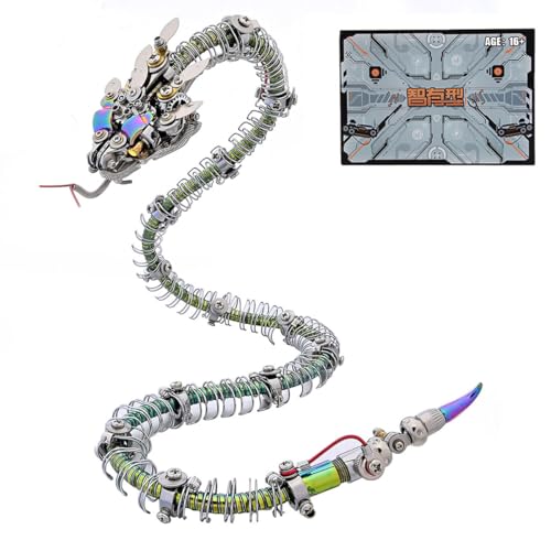 MetalloMotions 3D Blaugrüne Schlange Metall-Puzzle, Puzzle DIY Bastelset, Tolle Geschenke für Teenager Und Erwachsene, Halloween Decor (500+PCS) von MetalloMotions