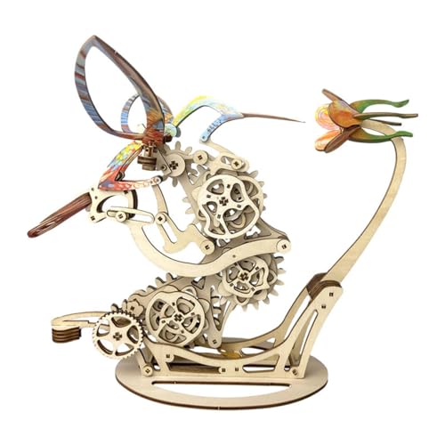 MetalloMotions 3D farbige Kolibris Holzpuzzle, Holz Kolibris Modell, Puzzle DIY Craft Kit, große Geschenke für Jugendliche und Erwachsene (200+PCS) von MetalloMotions