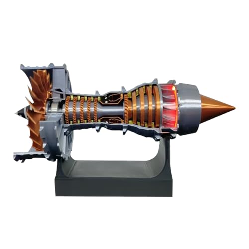 MetalloMotions Trent 900 Simulated Functional Turbofan Aircraft Engine Model Kit with LED Light, DIY Assembly Operable Engine Model, Mechanical Science Toys (50+PCS/Brass Color) von MetalloMotions