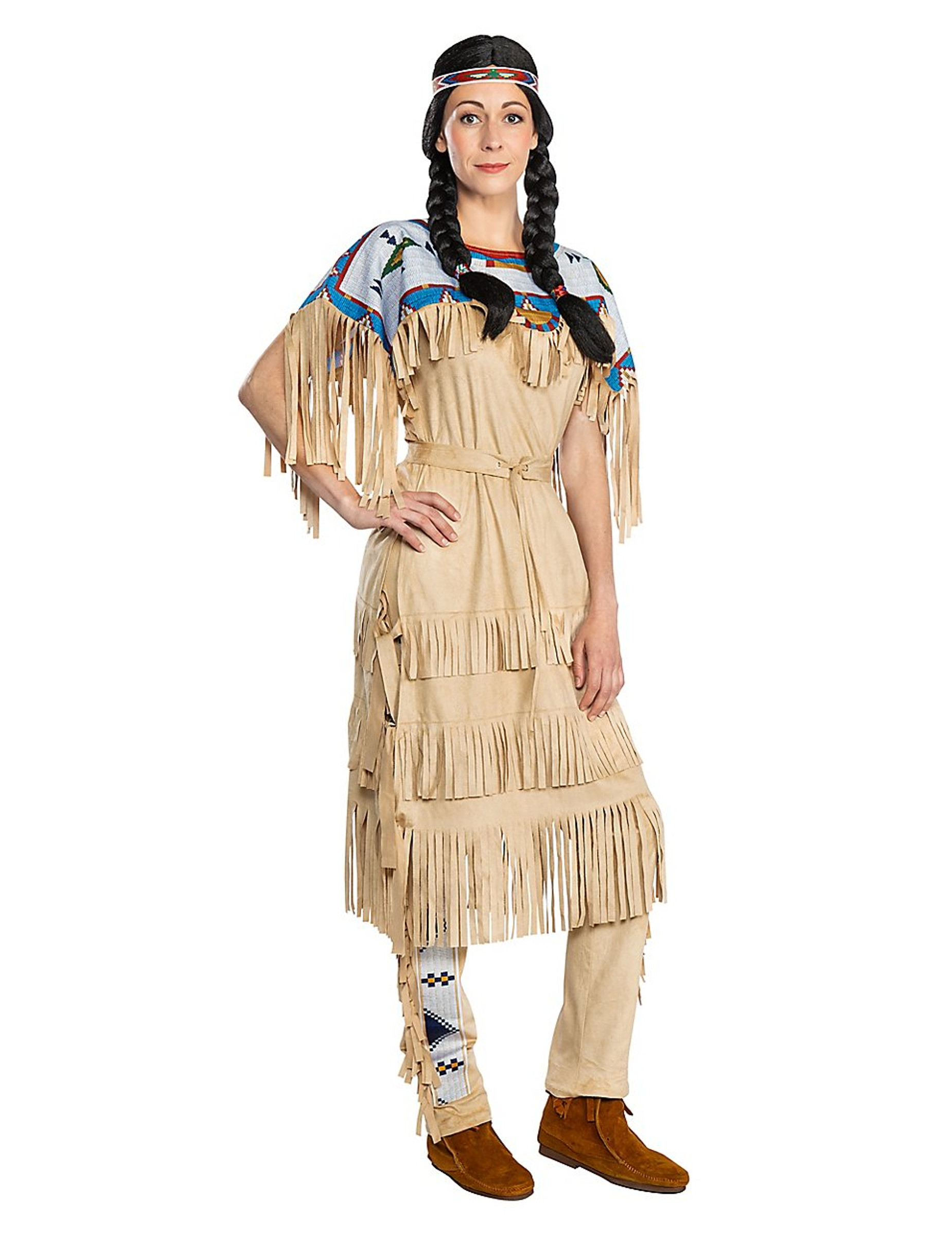 Nscho-tschi-Kostüm für Damen Winnetou Indianerin-Kostüm für Damen Fasching braun-blau von METAMORPH GmbH