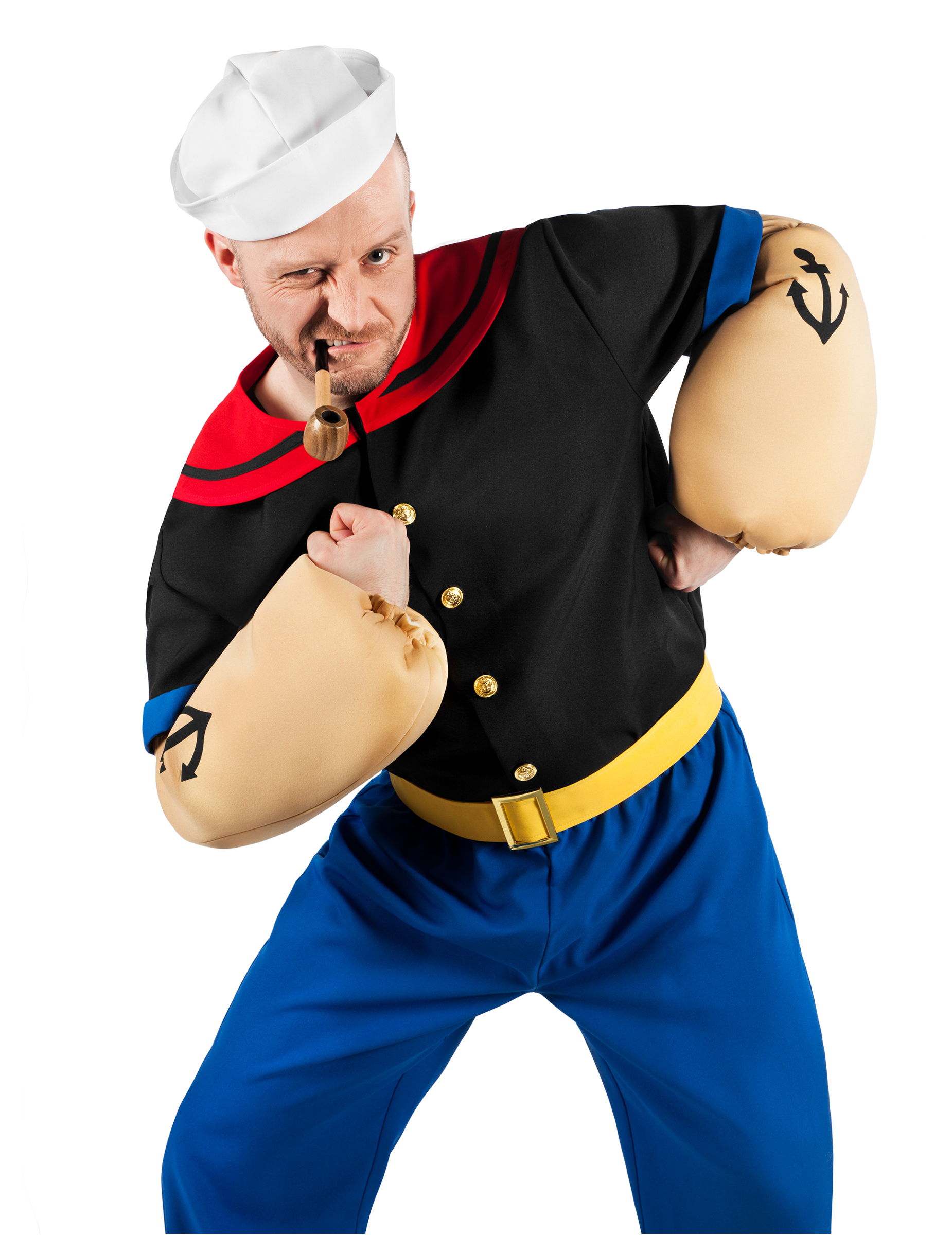 Popeye-Kostüm für Herren Seemann Faschingskostüm bunt von METAMORPH GmbH
