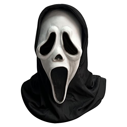 Metaparty Schrei Maske Horrorfilm Halloween Ghostface Maske Geist Scream Maske Latex Adult Ghost Face Mask für Halloween Karneval Fasching (Cosplay 1) von Metaparty