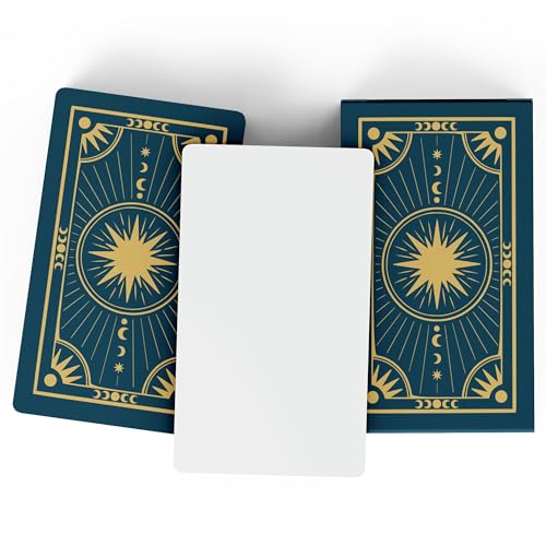 Metaphoracle Erstellen Sie Ihre eigenen Orakel-Karten – DIY Blanko-Tarotkarten – Deck mit 80 leeren Orakel-Karten mit himmlischem Goldfolien-Design – Standard-Tarotkartengröße 12,1 x 7 cm (grün) von Metaphoracle