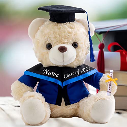 Abschlussgeschenke für sie Personalisierter Teddybär mit Text, Plüschbär Personalisierte Geschenke Abschlussgeschenke für ihn 2025 Oberschule/ Hochschule/ Meister Abschlussgeschenke (20cm-Weiß-Text) von MeterBear