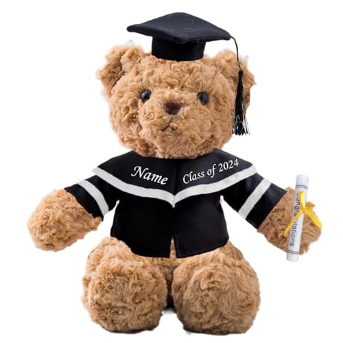 Graduationbär Personalisierte Graduation Geschenke mit Text, Teddybär Plüschtier als Schulabschluss Geschenk für Ihn 2023 Oberschule Hochschule Graduation Geschenke (20cm) von MeterBear