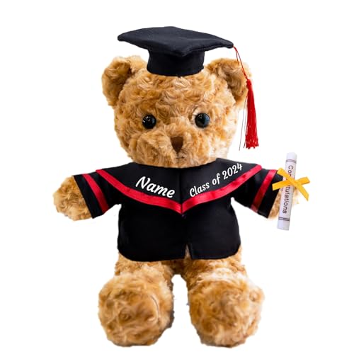 MeterBear Graduationbär Personalisierte Graduation Geschenke mit Text, Teddybär Plüschtier als Schulabschluss Geschenk für Ihn 2024 Oberschule Hochschule Graduation Geschenke (25 cm) von MeterBear