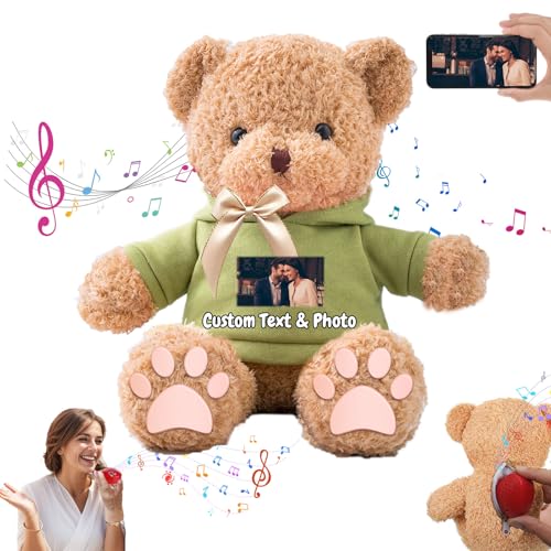 MeterBear Personalisierte Geschenke Teddybär mit Aufzeichnung für Kinder Erwachsene, Personalisierte Bär Plüschtiere mit Schleife als Besondere Geschenke für Valentinstag Weihnachten (30cm-Foto+Text) MeterBear Personalisierte Geschenke Teddybär mit Aufzeichnung für Kinder Erwachsene, Personalisierte Bär Plüschtiere mit Schleife als Besondere Geschenke für Valentinstag Weihnachten (30cm-Foto+Text) von MeterBear