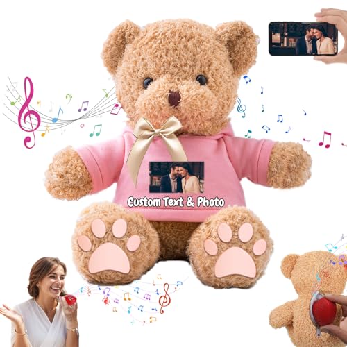 MeterBear Personalisierte Geschenke Teddybär mit Aufzeichnung für Kinder Erwachsene, Personalisierte Bär Plüschtiere mit Schleife als Besondere Geschenke für Valentinstag Weihnachten (30cm-Foto+Text) MeterBear Personalisierte Geschenke Teddybär mit Aufzeichnung für Kinder Erwachsene, Personalisierte Bär Plüschtiere mit Schleife als Besondere Geschenke für Valentinstag Weihnachten (30cm-Foto+Text) von MeterBear