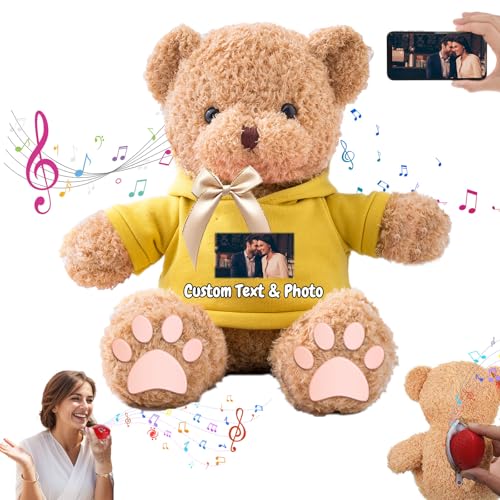 MeterBear Personalisierte Geschenke Teddybär mit Aufzeichnung für Kinder Erwachsene, Personalisierte Bär Plüschtiere mit Schleife als Besondere Geschenke für Valentinstag Weihnachten (40cm-Foto+Text) MeterBear Personalisierte Geschenke Teddybär mit Aufzeichnung für Kinder Erwachsene, Personalisierte Bär Plüschtiere mit Schleife als Besondere Geschenke für Valentinstag Weihnachten (40cm-Foto+Text) von MeterBear