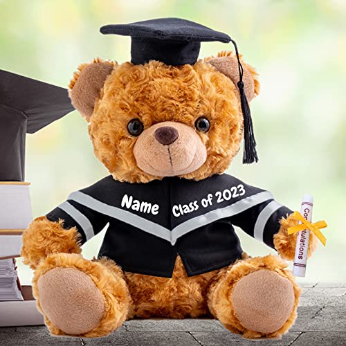MeterBear Personalisierte Geschenke Teddybär mit Text, GraduationBär Abschluss 2025 Personalisierte Teddybär für Graduation 2025 Schulabschluss Geschenk für Sie 2025 Oberschule/Hochschule (20cm-Text) von MeterBear