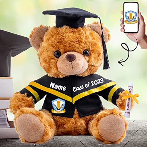 MeterBear Personalisierter Abschluss-Teddybär, Abschlussgeschenke für Sie & Ihn mit Text+Foto, Abschlussbär als Personalisiertes Abschlussgeschenk für Mädchen zum Abschluss 2025 (20cm-Text+Foto) von MeterBear