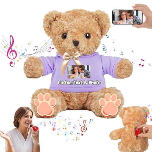 MeterBear Personalisierter Teddybär mit Aufzeichnung für Frauen Männer, Personalisierte Plüschbär mit Schleife Plüschtiere mit Foto+Text als Geschenk für Weihnachten Valentinstag (30cm-Foto+Text) MeterBear Personalisierter Teddybär mit Aufzeichnung für Frauen Männer, Personalisierte Plüschbär mit Schleife Plüschtiere mit Foto+Text als Geschenk für Weihnachten Valentinstag (30cm-Foto+Text) von MeterBear