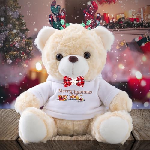 MeterBear Personalisierter Teddybär mit Text, Weihnachten Teddybär mit Weihnachtsschmuck als Personalisierte Geschenke für Frauen Weihnachten/Geschenke für Männer Weihnachten (20cm) von MeterBear