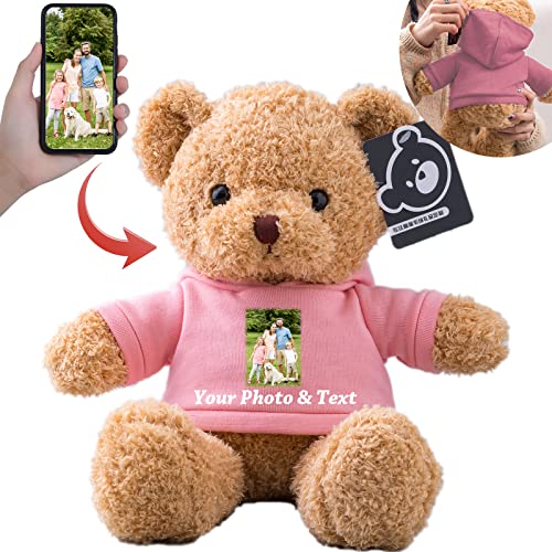 MeterBear Teddybär mit Personalisierter Text+Foto für ValentinsGeschenke für ihn Geschenke für Frauen Weihnachten Geburtstagsgeschenk ValentinsGeschenke für sie Besondere ValentinsGeschenkee (30cm) von MeterBear