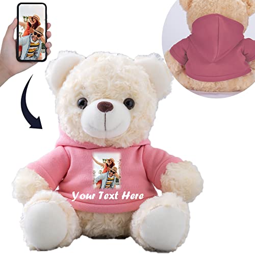 MeterBear Teddybär mit Personalisierter Text+Foto für ValentinsGeschenke für ihn Geschenke für Frauen Weihnachten Geburtstagsgeschenk ValentinsGeschenke für sie Besondere ValentinsGeschenkee (20cm) von MeterBear
