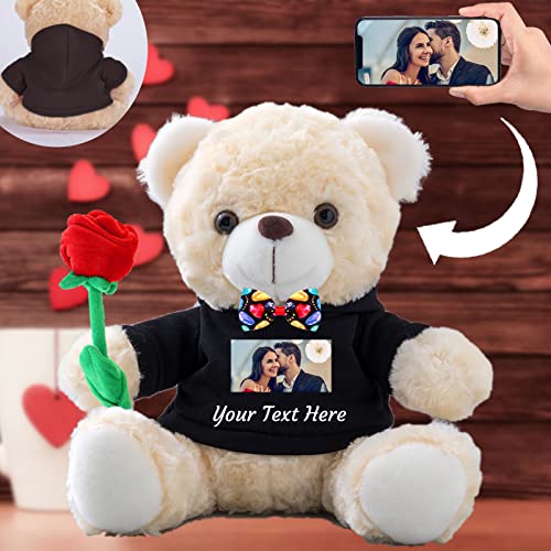 MeterBear Teddybär mit Personalisierter Text+Foto für ValentinsGeschenke für ihn Geschenke für Frauen Weihnachten Geburtstagsgeschenk ValentinsGeschenke für sie Besondere ValentinsGeschenkee (20cm) von MeterBear