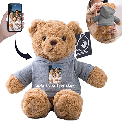 MeterBear Teddybär mit Personalisierter Text+Foto für ValentinsGeschenke für ihn Geschenke für Frauen Weihnachten Geburtstagsgeschenk ValentinsGeschenke für sie Besondere ValentinsGeschenkee (26cm) von MeterBear