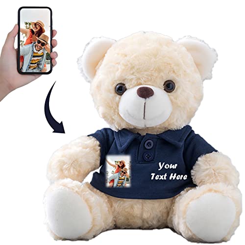 MeterBear Teddybär mit Personalisierter Text+Foto für ValentinsGeschenke für ihn Geschenke für Frauen Weihnachten Geburtstagsgeschenk ValentinsGeschenke für sie Besondere ValentinsGeschenkee (20cm) von MeterBear