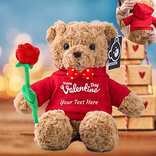 MeterBear Teddybär mit Personalisierter Text für ValentinsGeschenke für ihn Geschenke für Frauen Weihnachten Geburtstagsgeschenk ValentinsGeschenke für sie Besondere ValentinsGeschenkee (26cm) von MeterBear
