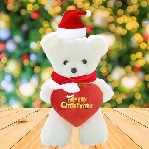 MeterBear Weihnachten Personalisierter Teddybär mit Text, Weihnachten Teddybär mit Deko Weihnachtsschmuck als Personalisierte Geschenke für Frauen Weihnachten/Papa Geschenk Weihnachten (25cm) von MeterBear