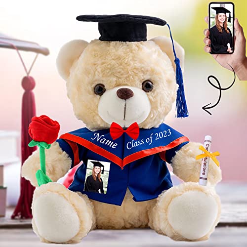 Personalisierte Geschenke Teddybär mit Text+Foto, GraduationBär Abschluss 2025 Personalisierte Teddybär für Graduation Schulabschluss Geschenk für Sie Oberschule / Hochschule (25cm-Weiß-Text+Foto) Personalisierte Geschenke Teddybär mit Text+Foto, GraduationBär Abschluss 2025 Personalisierte Teddybär für Graduation Schulabschluss Geschenk für Sie Oberschule / Hochschule (25cm-Weiß-Text+Foto) von MeterBear