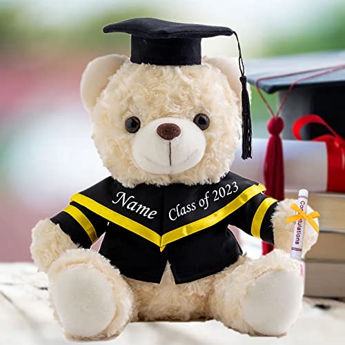Personalisierte Geschenke Teddybär mit Text, GraduationBär Abschluss 2025 Personalisierte Teddybär für Graduation 2025 Schulabschluss Geschenk für Sie 2025 Oberschule/ Hochschule (20cm-Weiß-Text) von MeterBear