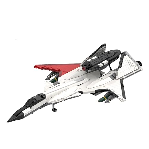 Metorio Kampfjet-Baustein-Set, Coole Flugzeug-Jet-Modellsammlung, Militärflugzeug-Spielzeug-Armee-Bausets, Futuristisches Flugzeugmodell für Erwachsene & Technikfans, Geschenk, 1423 Teilen von Metorio