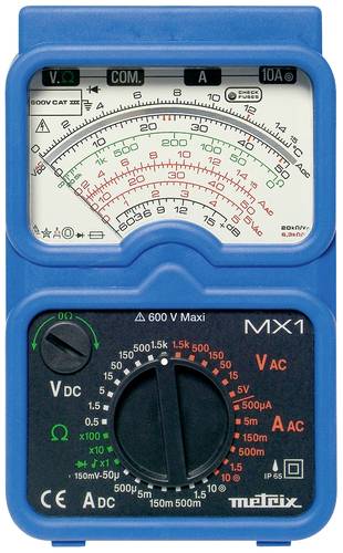 Metrix MX 1 Hand-Multimeter analog Spritzwassergeschützt (IP54), Strahlwassergeschützt (IP65) CAT von Metrix
