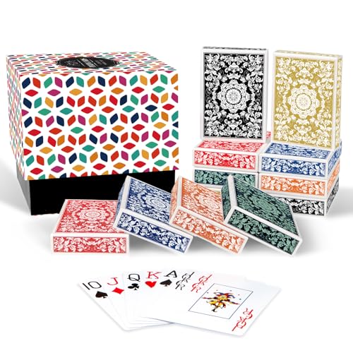 Metsyth Spielkarten, Kartendecks, Jumbo-Index, großer Druck, Spielkarten für Erwachsene und Senioren, bunte Pokerkarten, Großpackung mit Geschenkbox für Aktivitäten, Partyzubehör, Kartenspiel von Metsyth