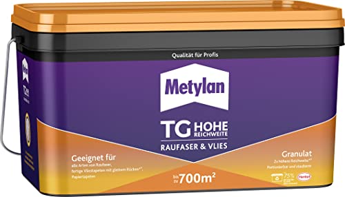 Metylan TG Hohe Reichweite Raufaser und Vlies Granulat, Tapetenkleister für Raufaser-, Papier und Vliestapeten, einfach anzuwendender Kleister, transparent, 1x5kg Metylan TG Hohe Reichweite Raufaser und Vlies Granulat, Tapetenkleister für Raufaser-, Papier und Vliestapeten, einfach anzuwendender Kleister, transparent, 1x5kg von Metylan
