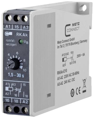 Metz Connect 110304412004 RKAk-E10 Zeitrelais Ausschaltverzögert 230 V/AC 1 St. 1 Wechsler von Metz Connect