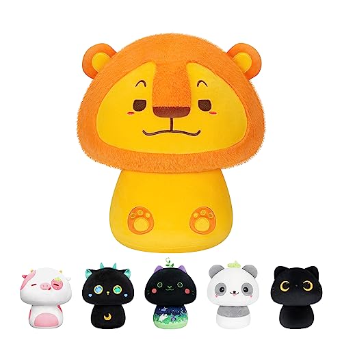 Mewaii 36CM Kawaii Kuscheltier für Kinder Blaubeerkuh Pilzförmiges Plüschtier Stofftiere Weiches Kuscheltier Wurfkissen Plüsch Kissen Ausgestopftes Spielzeug Stofftiere Geschenk über 3 Jahren von Mewaii