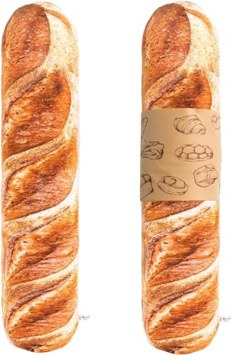 Mewaii 3D Simulation Brot Lang Plüsch Kissen 41CM Kuschelkissen Weiche Butter Toast Brot Körperkissen Lumbalbaguette Rückenkissen Brot Form Kissen Gefülltes Spielzeug Geschenk für Mädchen Jungen von Mewaii