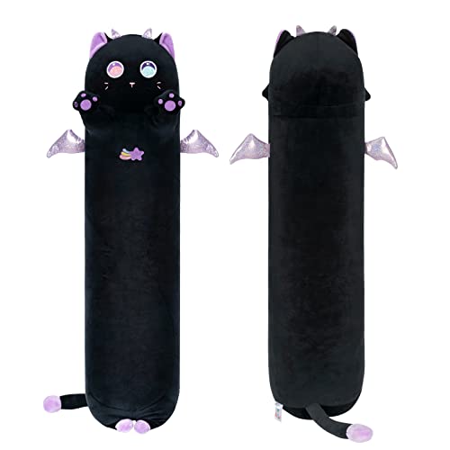 Mewaii 70CM Kuscheltier Kawaii Katzen Plüschkissen Stofftiere Lang Kätzchen Plüschtier Ausgestopftes Tier Spielzeug Kuschelkissen Geschenk Plüschkissen - Lila von Mewaii