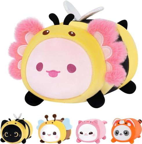 Mewaii Axolotl Biene Plüschkissen 20CM Weiches Kawaii Kuscheltier für Kinder,Niedliches Salamander Plüschtier,Perfektes Kuschelkissen und Geschenk Mewaii Axolotl Biene Plüschkissen 20CM Weiches Kawaii Kuscheltier für Kinder,Niedliches Salamander Plüschtier,Perfektes Kuschelkissen und Geschenk von Mewaii
