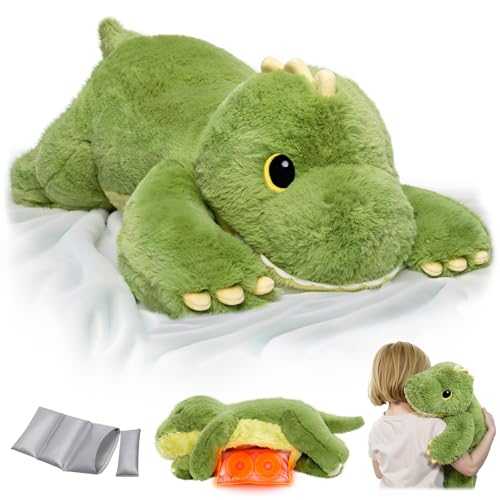 Mewaii Gewichteter Wärmekissen Dinosaurier-Stofftier - 60 cm süßes & weiches Gewichtsstofftier Wärmekissen Mikrowelle Kissen für Angstabbau und beruhigender Begleiter für Kinder, Frauen (2,3 kg) von Mewaii