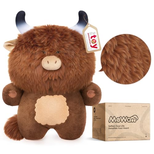 Mewaii Highland Cow Plüschtier Hochlandrind Kuscheltier, Süße Kuh Kuscheltier Cute Plushies Stofftier, Spielzeug Geschenk für Kinder (45 cm) von Mewaii