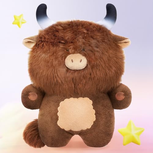 Mewaii Highland Cow Plüschtier Hochlandrind Kuscheltier, Süße Kuh Kuscheltier Cute Plushies Stofftier, Spielzeug Geschenk für Kinder (45 cm) von Mewaii