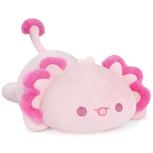 Mewaii Niedliches Axolotl Plüschkissen, Kawaii Plushies Axolotl Stofftiere, Squishy Plushies, Kuschelkissen für Kinder & Mädchen von Mewaii