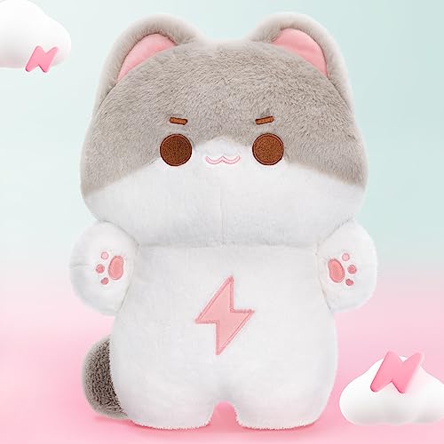 Mewaii Plüschtier 45 cm Graue Katze Kuscheltier Kawaii Kuscheltier Katze Cute Kuscheltiere Stofftier Katze Katzen Plüschtiere Cute Plushies Spielzeug ab 3 Jahre Mädchen und Junge von Mewaii