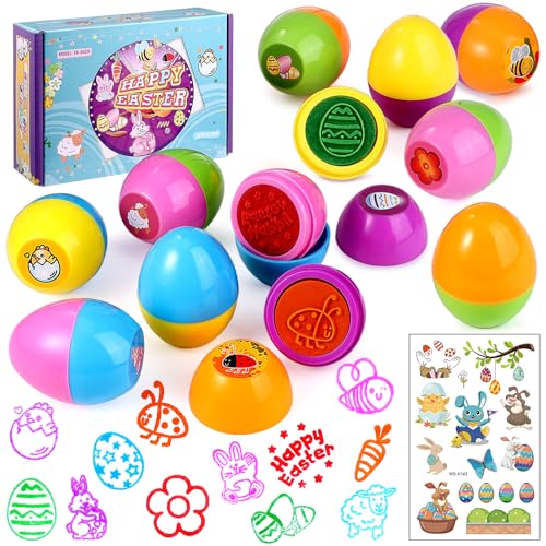 Mexgcom 12 Stück Stempel Set, Osterstempel, Oster Stempel Kinder, Spielzeug für Ostereier Jagd Spiel, Für Partygeschenke Osternspielzeug Mexgcom 12 Stück Stempel Set, Osterstempel, Oster Stempel Kinder, Spielzeug für Ostereier Jagd Spiel, Für Partygeschenke Osternspielzeug von Mexgcom