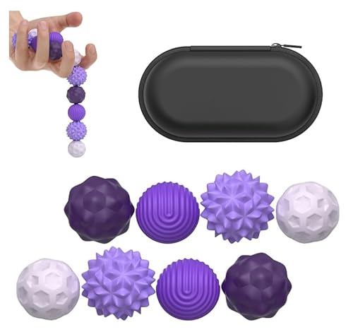 Mexgcom 8 Stück Magnetische Stress Kugeln, Fidget Toys Erwachsene & Kinder, Silikon Sensorik Spielzeug - Anti-Stress und Entspannen, Magnetkugeln Stress Spielzeug für Zuhause & Büro (Lila) von Mexgcom