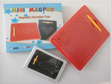 Mexgcom Magnetische Zeichentafel, Magnetspiel für Kinder, Magische Magnetische Zeichenbretter Mit Stift und Karte, zaubermaltafel für Kinder Familienbildung und Schulbildung (Rot) von Mexgcom