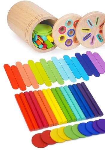 Mexgcom Montessori Spielzeug 3-in-1, Holzspielzeug Kinder Farbe Sortierspiel Baby Spielzeug 1 Jahr Kinderspielzeug ab 1 2 3 Jahr, Kleinkind Spielzeug Sensorik Spielzeug Mexgcom Montessori Spielzeug 3-in-1, Holzspielzeug Kinder Farbe Sortierspiel Baby Spielzeug 1 Jahr Kinderspielzeug ab 1 2 3 Jahr, Kleinkind Spielzeug Sensorik Spielzeug von Mexgcom