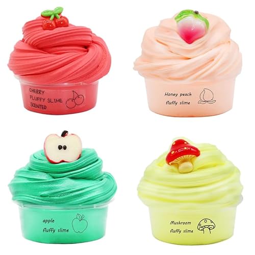 Mexgcom Slime Set, Fluffy Slime Clear Slime & Butter Schleim Bunter 6X70ml Kinder Schleim Selber Machen Set für Children's Party Gift, Oster Halloween & Weihnachts Geschenke (Rosa) von Mexgcom