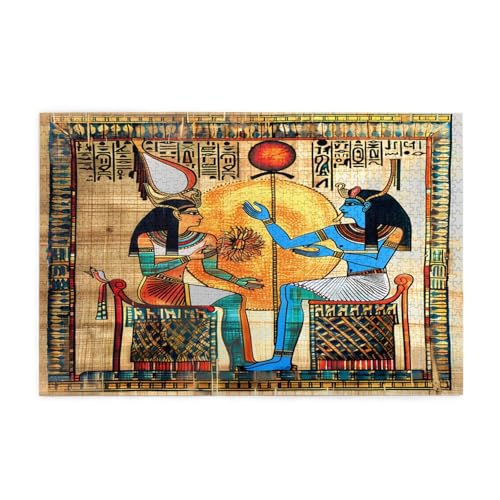 Mexpekil 1000 Teile Puzzles für Erwachsene Ägypten Papyrus Frauen Holzpuzzles Herausfordernde Puzzlespiele für Jugendliche Geschenke von Mexpekil